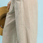 Umgee linen blend striped wide-leg pants in tan with drawstring waist
