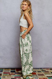 POL Floral Printed Woven Wide Leg Drawstring Pants | Pants Daverri Fashions