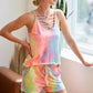 BiBi Tie Dye French Terry Casual Shorts PASTEL TIEDYE Outfit Sets