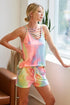 BiBi Tie Dye French Terry Casual Shorts PASTEL TIEDYE Outfit Sets