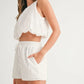 MABLE Eyelet Bubble Hem Sleeveless Top and Shorts Set Outfit Sets