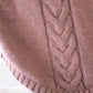 Cozy dusty rose cable-knit plus size long sleeve sweater