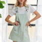 ADORA Adjustable Wide Strap Square Neck Overall Dress Gum Leaf