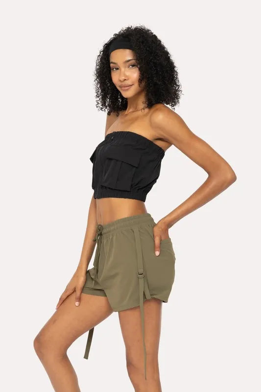 MONO B Cargochic Ribstop Tube Top | Tops Daverri Fashions