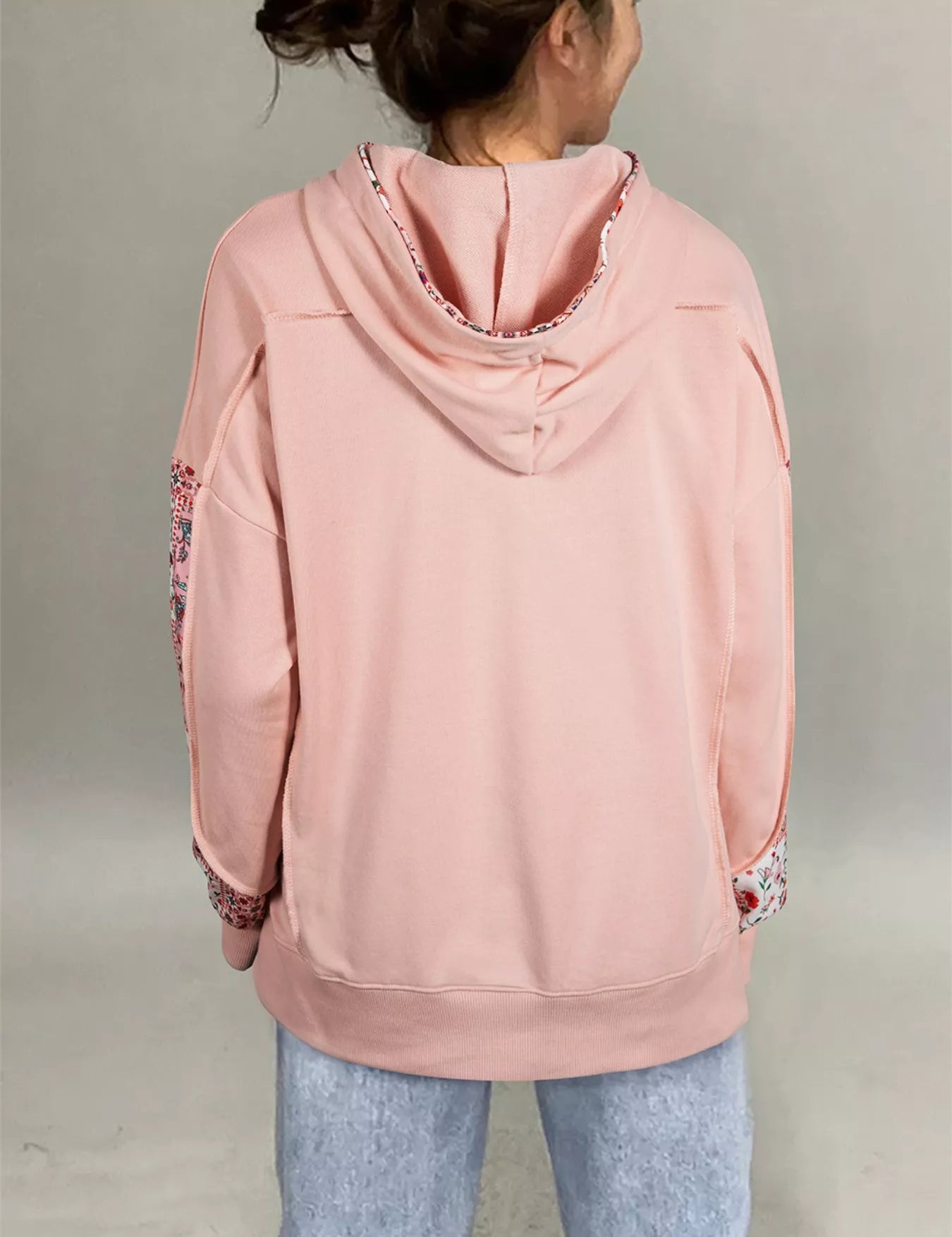 Floral Print Drawstring Long Sleeve Hoodie | Hoodies Daverri Fashions