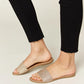WILD DIVA Rhinestone Open Toe Flat Sandals Sandals