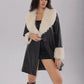 Fuzzy Long Sleeve Longline Coat - DAVERRI FASHIONS