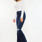 Kancan Button Fly High Rise Distressed Flare Jeans - DAVERRI FASHIONS