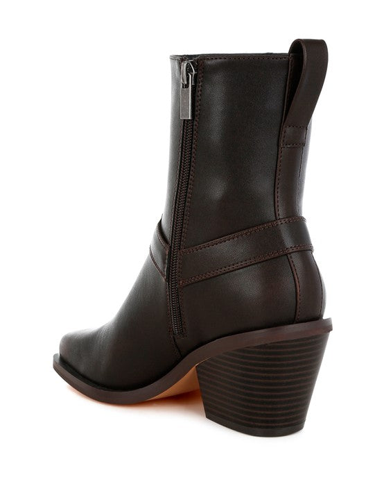 Baccata Elevated Harness Detail Ankle Boots | Daverri Fashions