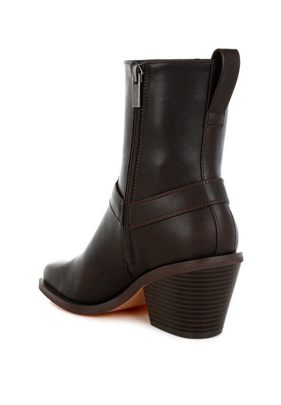 Baccata Elevated Harness Detail Ankle Boots | Daverri Fashions