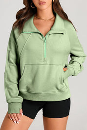 Half Zip Long Sleeve Sweatshirt | Sweatshirts Daverri Fashions