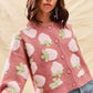 SO ME Strawberry Fruit All Over Button Sweater Cardigan - DAVERRI FASHIONS