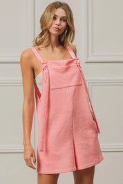 BiBi Texured Jacquard Romper with Side Pockets | Rompers Daverri Fashions