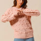 SO ME Pom Pom Textured Knit Sweater Top - DAVERRI FASHIONS