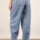 VERY J Washed Chambray Barrel Denim Pants