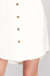 She + Sky Full Size Folded Cuff Button Down Washed Twill Shirt Dress Plus Size | Daverri Fashions