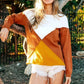 BiBi Color Block Geometric Sweater - DAVERRI FASHIONS