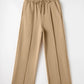 Women’s tan drawstring waist wide-leg pants with pockets