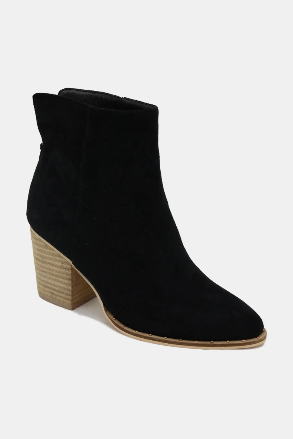 Beast Fashion Suede Point Toe Ankle Booties Footwear