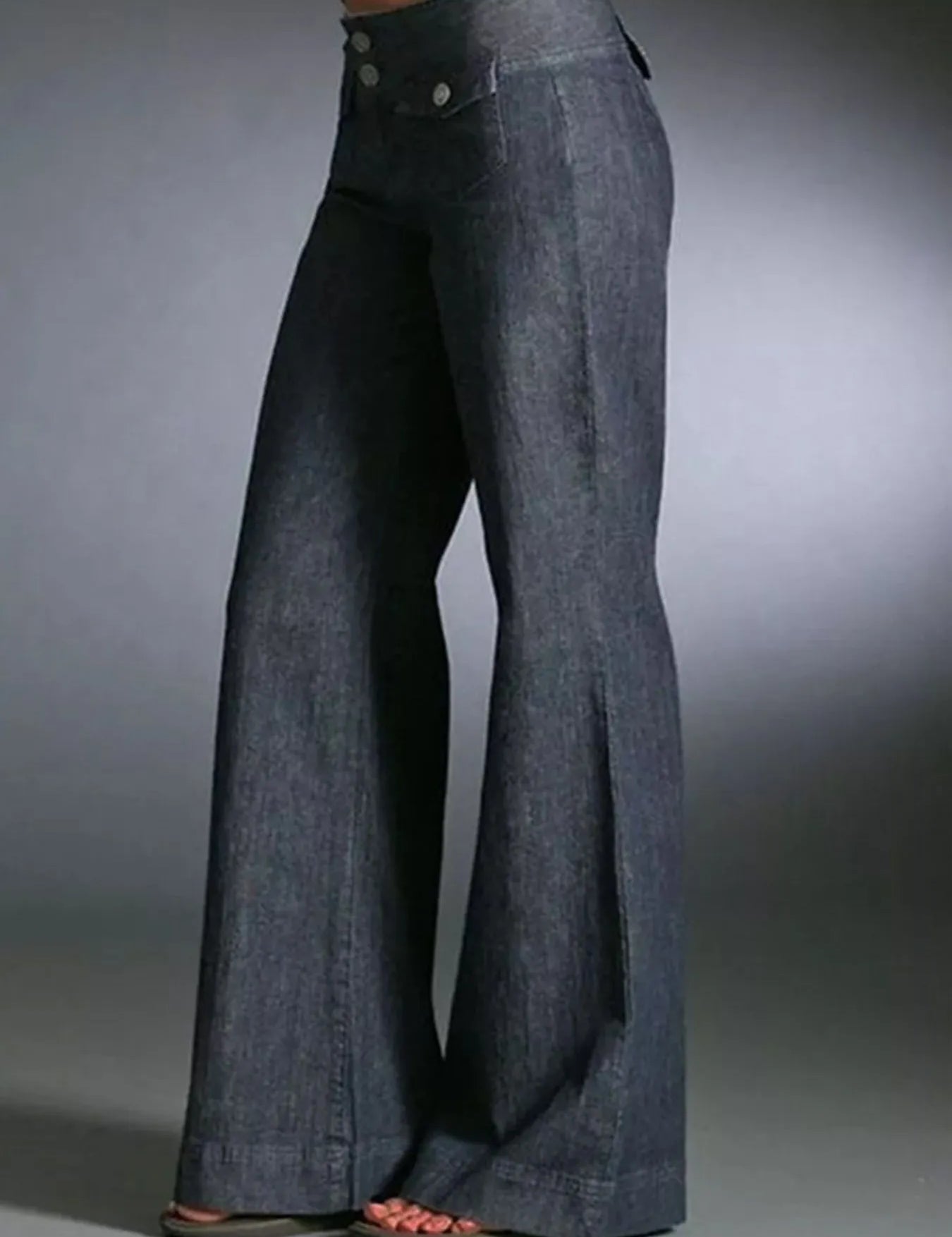 Full Size High-Waisted Wide-Leg Wash Jeans Plus Size | Jeans Daverri Fashions