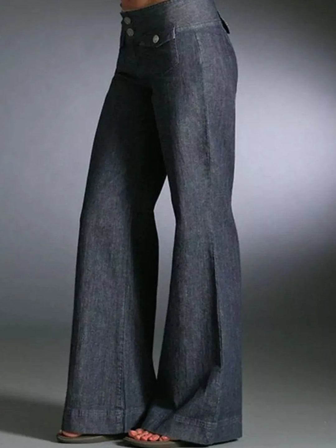 Full Size High-Waisted Wide-Leg Wash Jeans Plus Size | Jeans Daverri Fashions