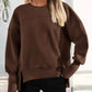 Daverri Fashions Casual Loose Side Slit Sweatshirt - DAVERRI FASHIONS