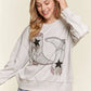ADORA Rhinestone Accent Casual Sweatshirt - DAVERRI FASHIONS