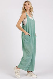 Mittoshop Scoop Neck Wide Leg Overalls Overalls