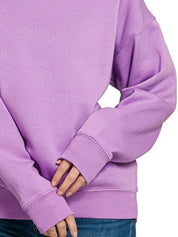 Zenana Fleece Crewneck Long Sleeve Sweatshirt | Daverri Fashions