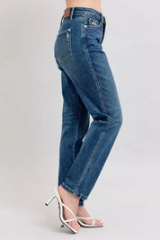Judy Blue Full Size High Waisted Rigid Magic Non-destroy Straight Leg Jeans Plus Size | Jeans Daverri Fashions