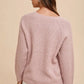 Annie Wear HELLO Embroidered Raglan Sleeve Sweater Sweaters