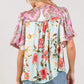 SAGE+FIG Plus Size Floral Mineral Wash French Terry Button Up Shirt