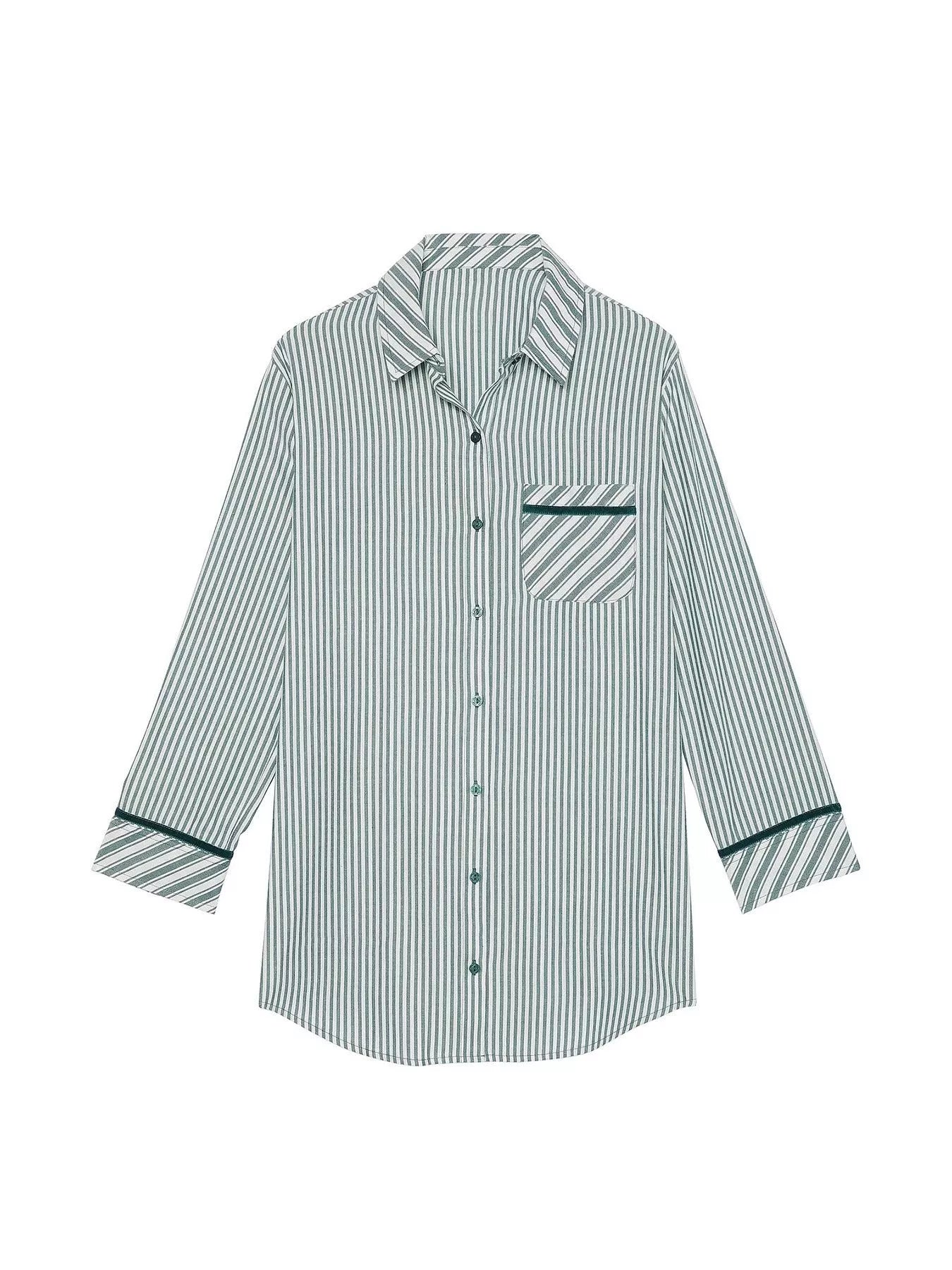 Striped Long Sleeve Button-Up Shirt | Shirts Daverri Fashions