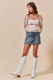 SO ME Washed Denim Mini Skirt with Pockets | Skirts Daverri Fashions