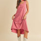 Aemi + Co Rose High-Low Hem Scoop Neck Midi Tank Dress Tank Dresses