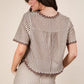 VERY J Wave Trim Detail Knit Top & Shorts Set Outfit Sets