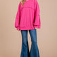 Ces Femme Exposed Seam Long Sleeve Sweatshirt - DAVERRI FASHIONS