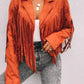 Fringe Open Front Cropped Jacket - DAVERRI FASHIONS