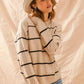 SO ME Stripe Crew Neck Basic Essential Sweater - DAVERRI FASHIONS