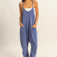 HYFVE Relaxed Fit Mineral Washed Overalls with Pockets Dusty Blue L Overalls