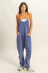 HYFVE Relaxed Fit Mineral Washed Overalls with Pockets Dusty Blue L Overalls