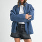 Blue Dixie Jacket: quilted hooded jacket with front zipper