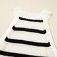 Daverri contrast striped sleeveless sweater dress with drawstring detail