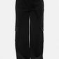Mono B Elastic Waist Corduroy Cargo Pants Black S