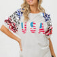 BiBi American Flag Theme Sequin Top - DAVERRI FASHIONS