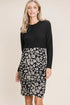 BOMBOM Leopard Color Block Knit Dress - DAVERRI FASHIONS