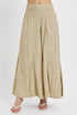 RISEN Shirring Detail Wide Leg Pants Tan Pants