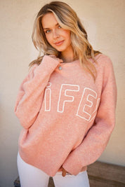 And The Why WIFEY & Heart Round Neck Sweater | Sweaters Daverri Fashions