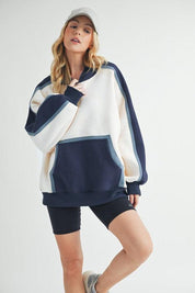 Aemi + Co Color Block Kangaroo Pocketed Hoodie | Hoodies Daverri Fashions