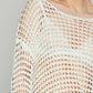 POL Side Slit Openwork Long Sleeve Knit Cover Up